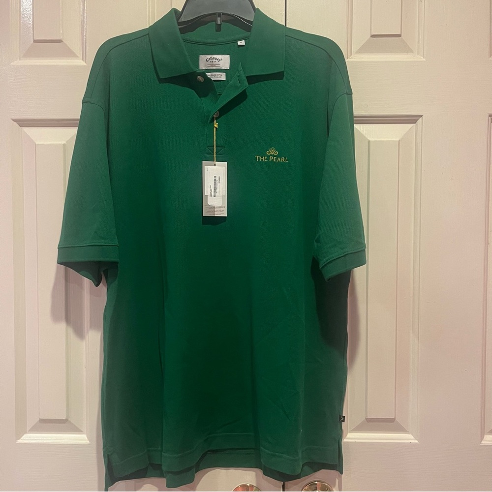Callaway Golf Sport Embroidered The Pearl Green Polo Shirt Size M NWT